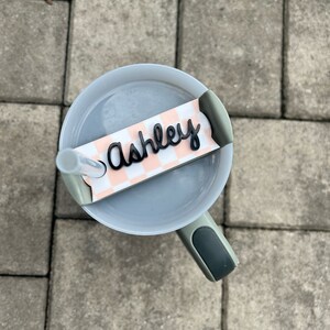 Stanley Name Topper, kariertes Herbst Namensschild, karierter Stanley, personalisierter Quencher 2.0 Becher