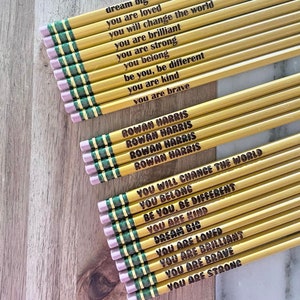 Positive affirmation pencil, personalized pencil, engraved pencils, custom pencils, back to school gift, teen kids birthday gift