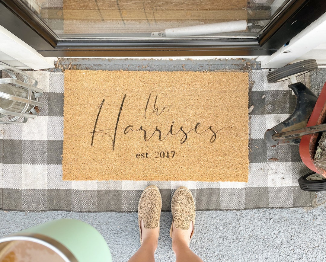 Personalized Coir Doormat Custom Door Mat Family Name Door Mat Etsy