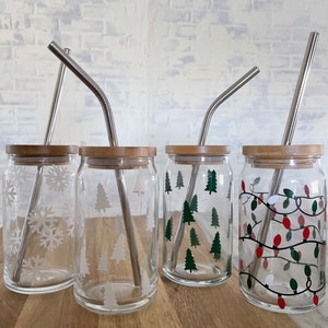 Beer Can Glass | Christmas Beer Can Glass | Iced Coffee Glass | Iced Coffee Cup | Personalized Beer Can Glass | Holiday cup | Christmas Cup