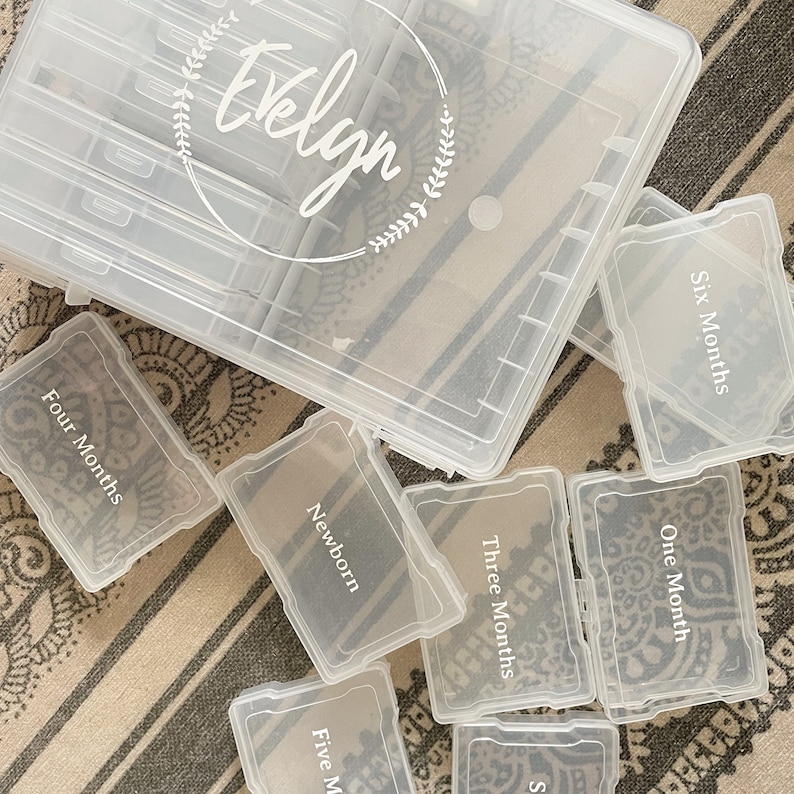 Personalized Photo Storage Keeper Bin Labels Kids Memory Box Etsy