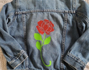 black rose jean jacket
