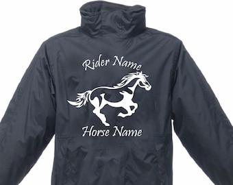 Personalised Jacket Regatta Horse Equestrian Cob Rider Stable Jockey Dressage Bomber Waterproof Dover Equine Coat Xmas Present Unisex Top