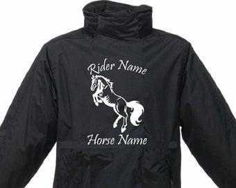 Personalised Horse Jacket Regatta Equestrian Cob Rider Stable Bomber Waterproof Jockey Dressage Dover Equine Coat Xmas Present Unisex Top