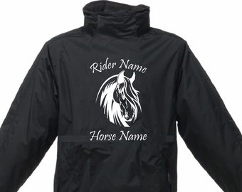 Personalised Horse Jacket Regatta Equestrian Pony Cob Rider Stable Jockey Bomber Waterproof Dover Equine Coat Xmas Present Unisex Top