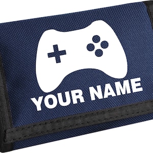 Billetera personalizada Ripper, agregue su texto, gamers para niños o niñas, gamepad para juegos, regalo de Navidad para niños, muchos estilos de fuente, regalo para ella y él