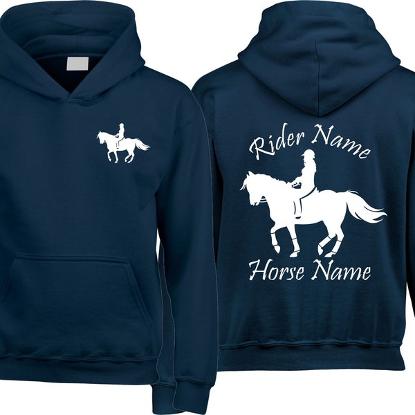 Personalised Horse Hoodie | Cob Rider Horse Hoody Jumping Birthday Gift For Adults Kids Jockey Rider Jumper | Equine Xmas Unisex Present Top