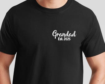Grandad T-Shirt Benutzerdefinierte personalisierte Est. 2025 Opa Geschenk für Papa Opa Großvater Cooles Geschenk Lustig Opa Vatertag Geschenk Shirt