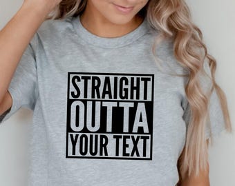 T-shirt Con Testo Personalizzato Straight Outta - T-shirt - Foto 2