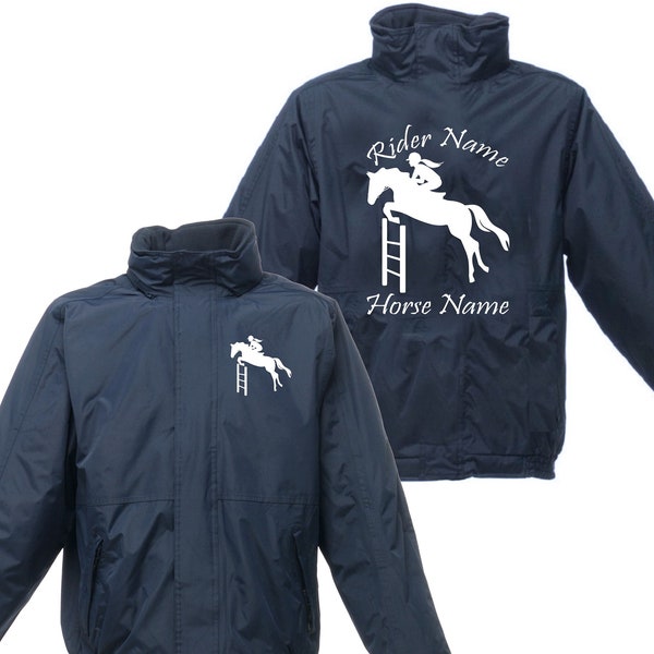 Personalised Dover Jacket Regatta Horse Jumping Racing Pony Rider Equestrian Equine Mount Unisex Bomber Waterproof Coat XMAS Gift Top UK