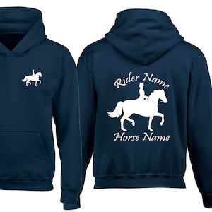 Personalised Horse Hoodie Equestrian Mounted Jumping Cute Lovely Pony Birthday Gift or XMAS Present Hoody Men Women Children Kids Pullover