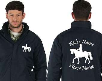 Personalised Waterproof Dover Jacket Regatta Horse Equestrian Jockey Cob Rider Stable Riding Unisex Bomber Coat Christmas Fleece Gift Top UK