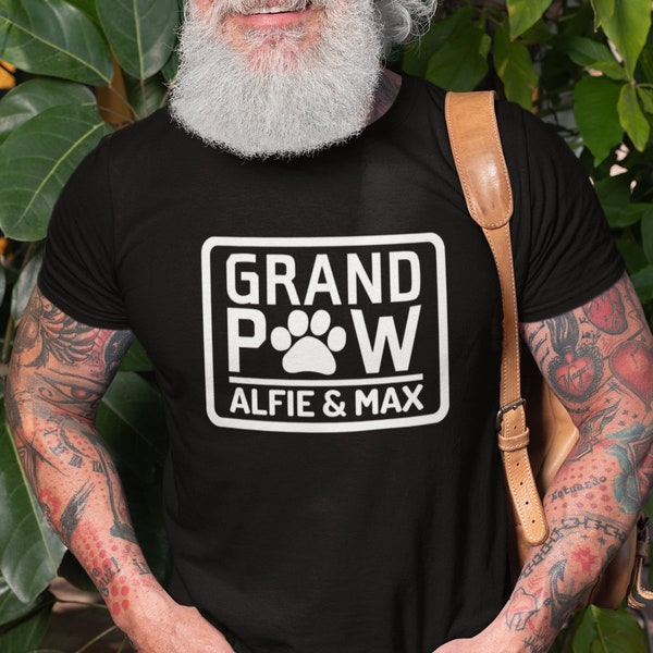 Personalised Dog Grandpa T-shirt Grand Paw T Shirt Gift for Dog Lover Grandpaw Cat Lover Tshirt Custom Grandpa Shirt Gift For Dad Tee Top