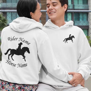 Personalised Hoodie Gift, Equestrian Rider Horse Jumper Jockey Riding Birthday Gift Dressage Equine Jumping Cob Xmas Gift Adults Jumper Top