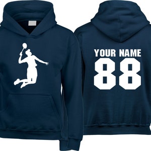 Sweat à capuche personnalisé pour joueur de badminton, sweat à capuche avec numéro personnalisé, cadeau pour entraîneur de badminton, jeux en plein air, adultes enfants, haut pull de Noël pour les amateurs de jeux vidéo