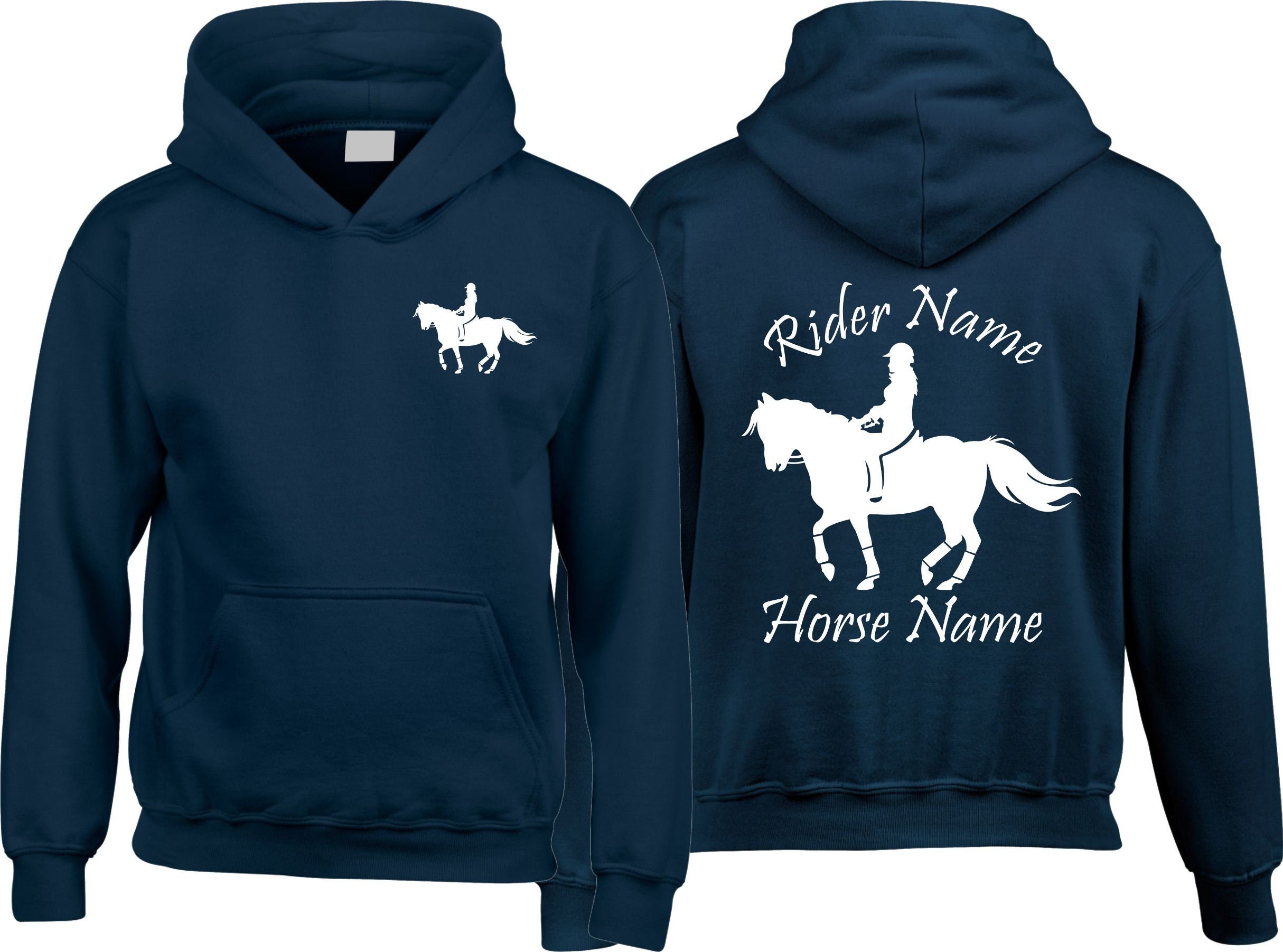 Personalised Horse Hoodie | Cob Rider Hoody Jumping Birthday Gift For Adults Kids Jockey Jumper Equine Xmas Unisex Present Top