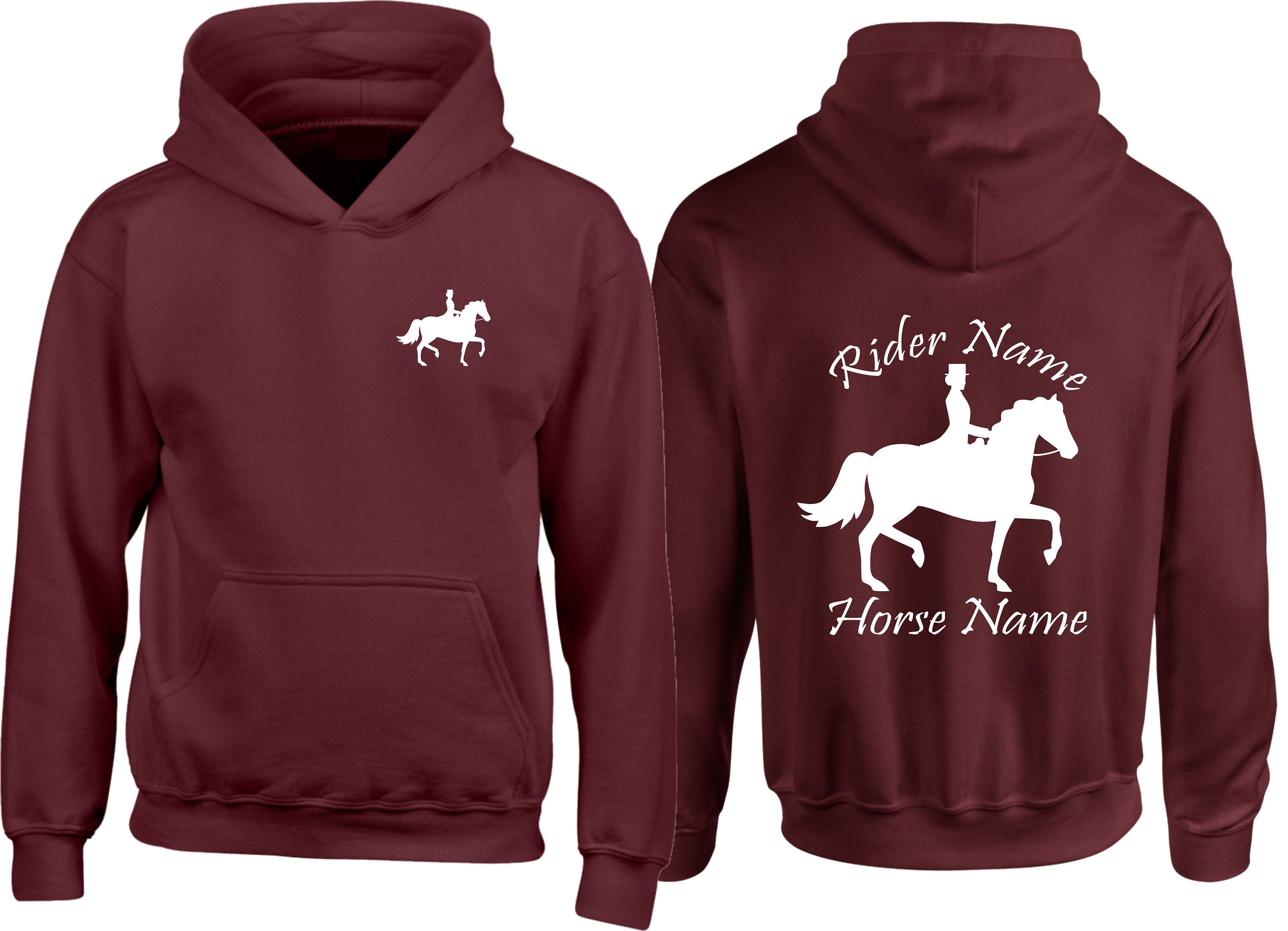 Discover Sudadera con Capucha Caballos Personalizado Nombre, Gypsy Cob Rider, Caballo Racing Doble Cara Unisex