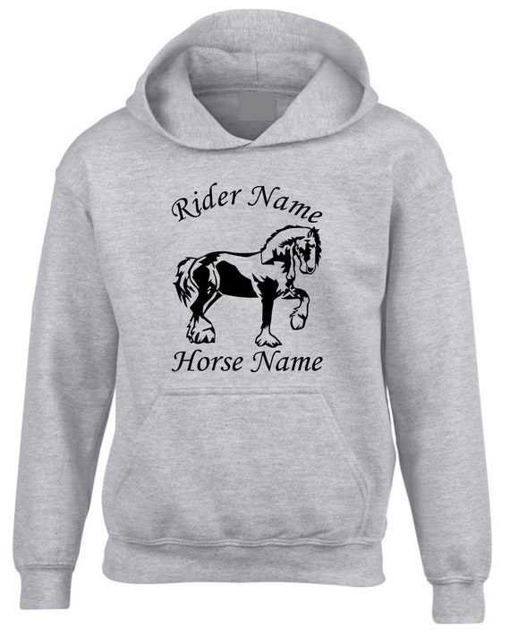 Felpa con cappuccio personalizzata con cavallo, pony islandese