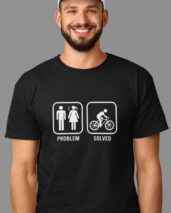 Camisetas divertidas para ciclistas Problema resuelto Regalos divertidos para amantes del ciclismo Regalo familiar Camiseta sarcastica Eslogan divertido unisex Camisetas Etsy Espana