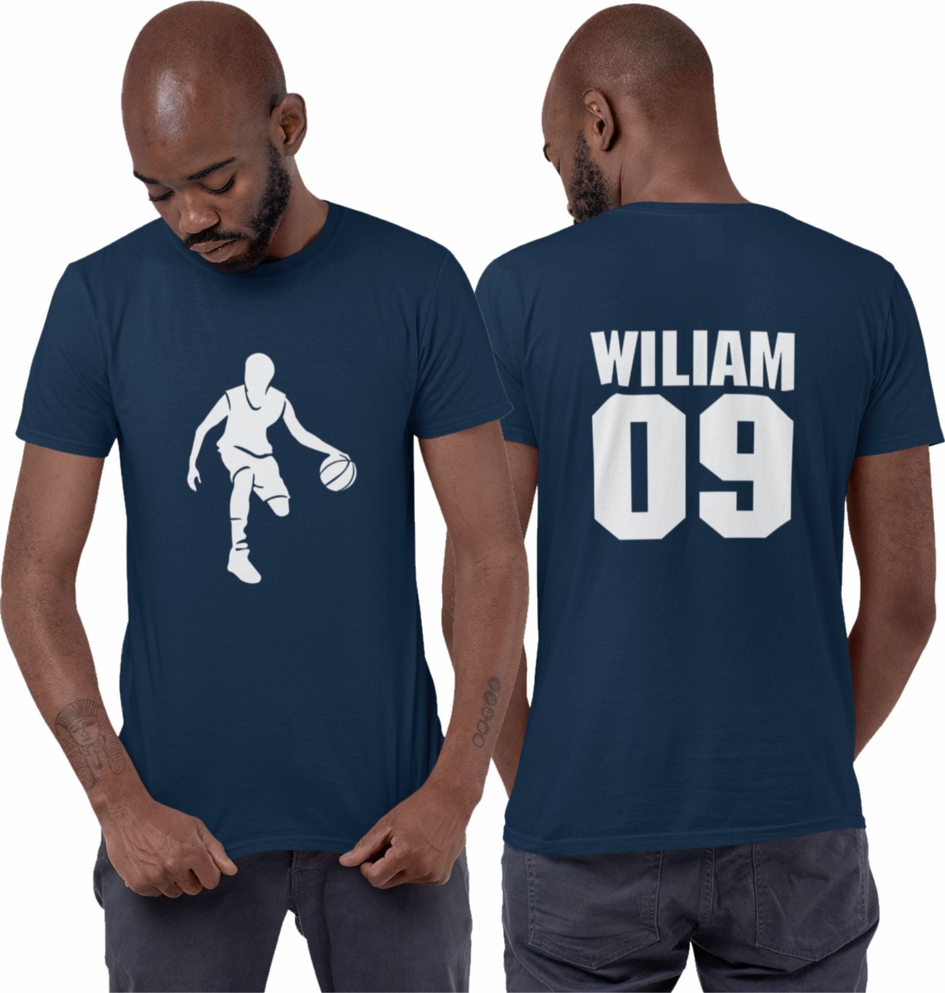 Personalised Basketball Player Tshirt Custom Number Etsy UK