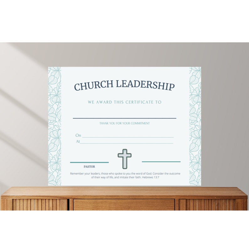Church Leadership Printable Certificate, Printable Certificates for ...