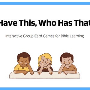 Juego interactivo para grupos de la iglesia para niños, juego de cartas "Tengo esto, tienes aquello", paquete de 5 juegos, regalo cristiano para niño o niña, juego bíblico
