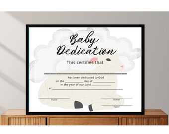 Printable Baby Dedication Certificate Template Girl Baby - Etsy