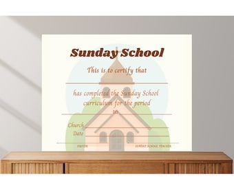 Sunday School Promotion Certificate Print - Etsy Australia