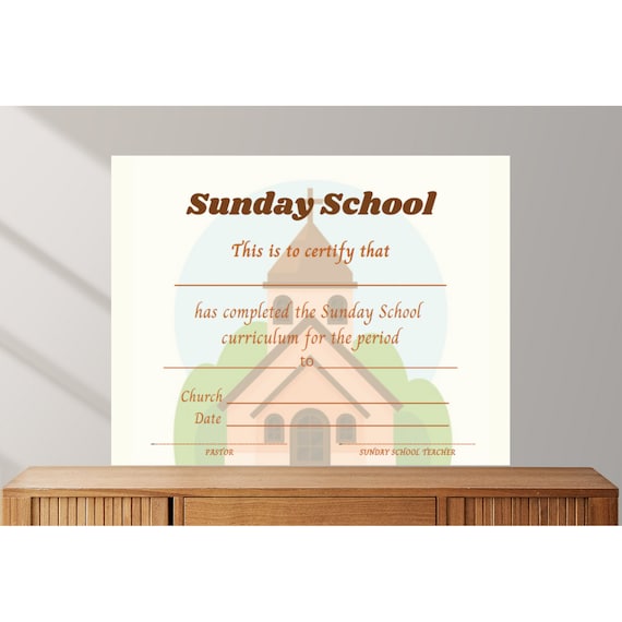Buy Sunday School Editable Printable Certificate Church Online in India -  Etsy