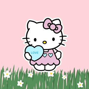 Kitty Conversation Heart Sticker!