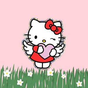 Kitty Heart Angel Sticker!
