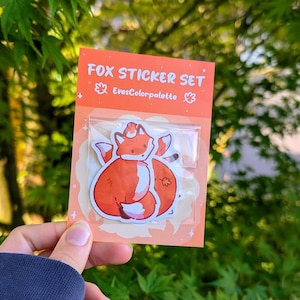 Fox Sticker Set - Cute Vinyl Animal Sticker - Autumn stationary