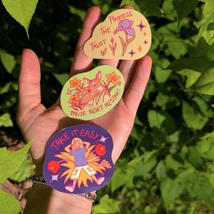 Set di adesivi motivazionali dolci - Adesivi in vinile con vibrazioni positive - Adesivi in vinile con estetica floreale per journaling e fai da te