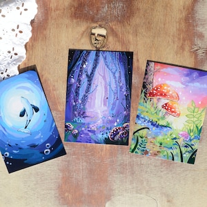 Mini Gouache Art Prints - Mushrooms - Forest - Orca