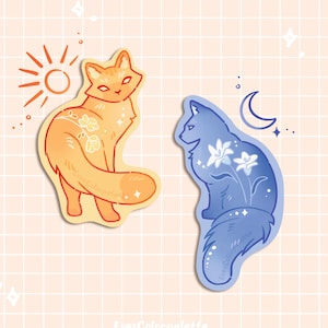 Flower Cat Sticker Set – Cute Vinyl Stickers – Aesthetic Animal Stickers – Journal & Laptop Decor
