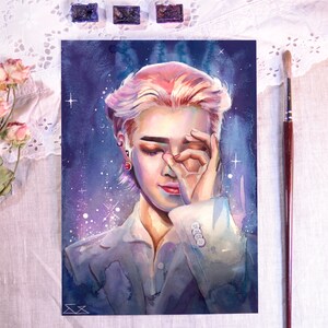 Ateez - Hongjoong Art Print, Watercolor Fanart, Watercolor Art, Gift, Poster