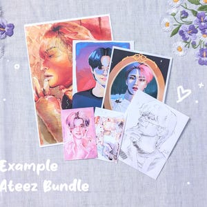 Kpop Art Print Bundle- Ateez/Stray Kids/NCT Clearance Sale -  Art Prints - Photocard & Postcard Lucky Bag - Discounted Prices