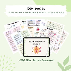 Physiology Notes Bundle | Physiology Notes | Anatomy and Physiology Notes Bundle
