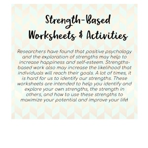 Strength-based Worksheets Therapy Worksheet Mental Health - Etsy