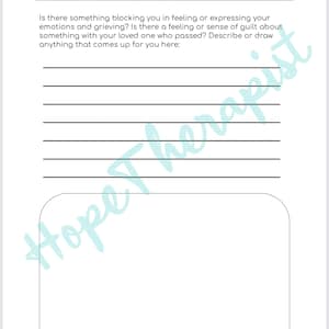 Therapy Worksheets Grief Worksheet Mental Health Worksheet