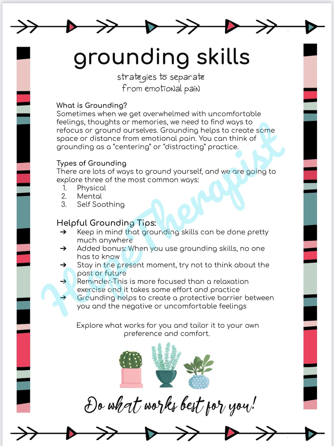 Therapy Worksheets Grounding Skills Mental Health Worksheets - Etsy