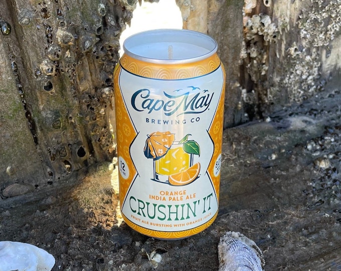 Featured listing image: Crushin' It Soy Candle / Cape May Candle / Summer Candle / Beer Lover Candle / Beach Lover Candle / Vacation Gift / Kitchen Home decor