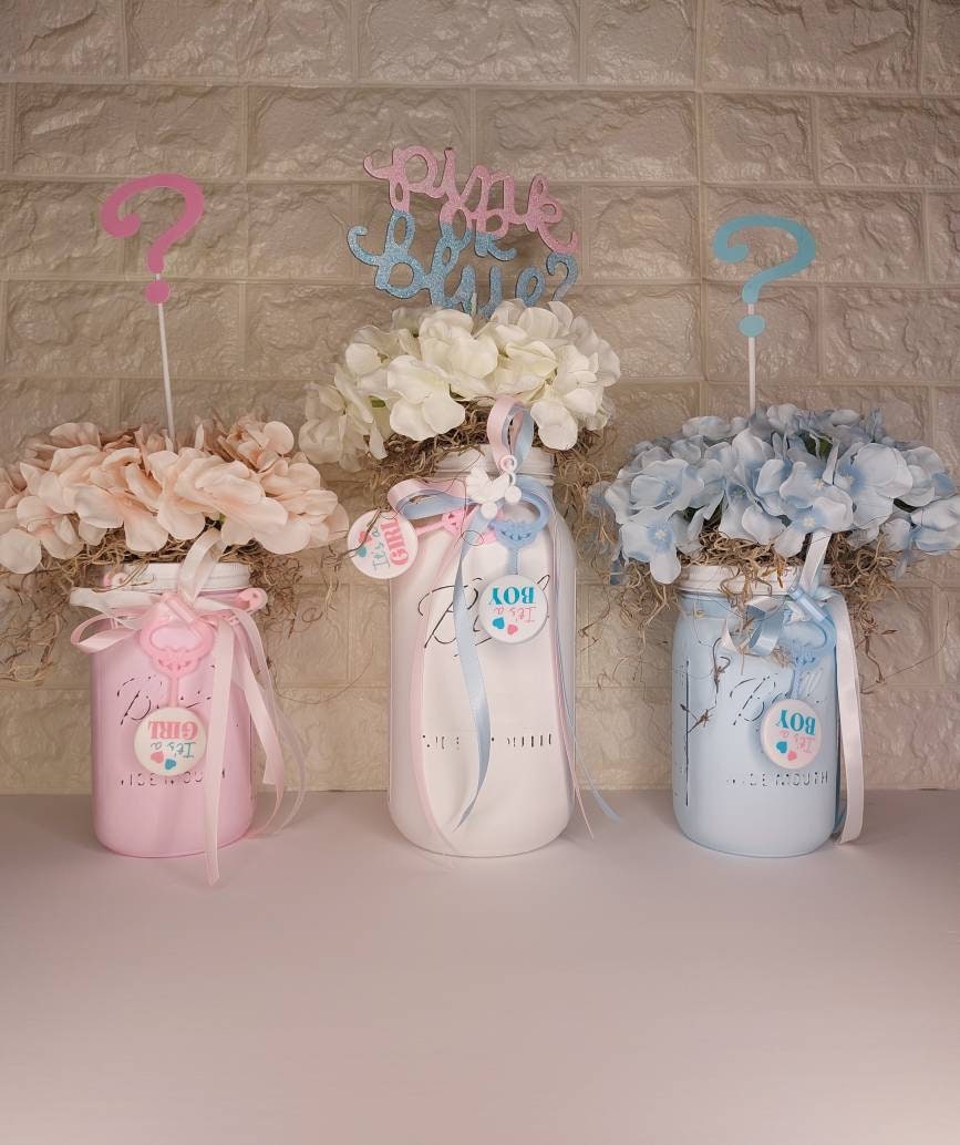 It's a Girl Baby Shower Mason Jar Centerpieces, Girl Baby Shower