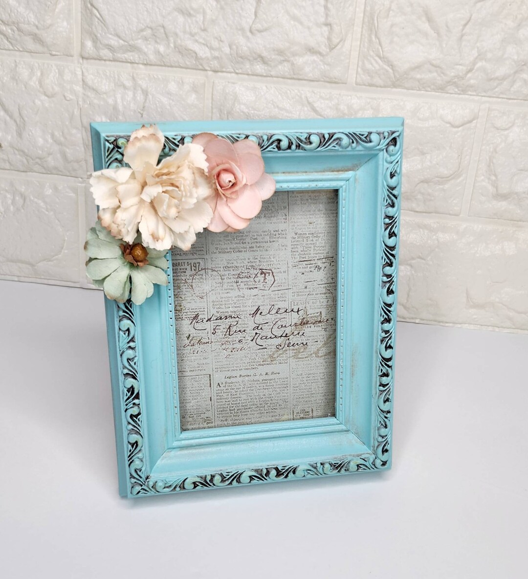 French Country Picture Frame, Shabby Chic Farmhouse French Country 5x7