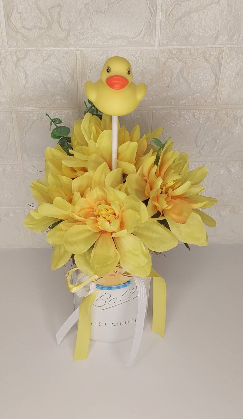 Baby Shower Centerpiece Duck Decorations Mason Jars Baby Shower Decor Baby Shower Duck Decor Baby Boy Shower Centerpieces