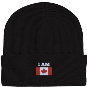 I am Canadian toque, Embroidery hat, Cuffed Beanie, Political Hat, Canadian and American Politics, Canadian Flag, Winter toque
