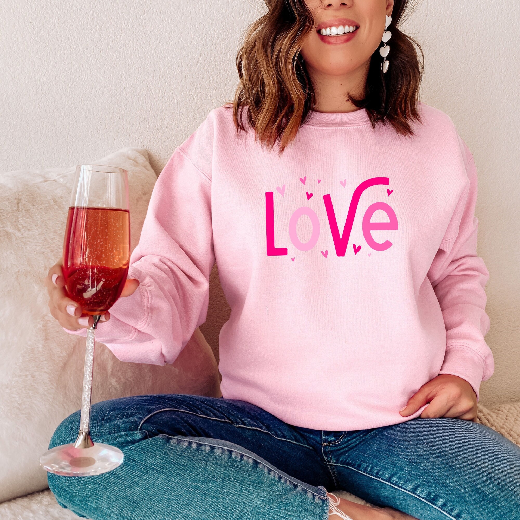 Love pink sweatshirts clearance