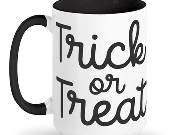 Trick or Treat Mug, Halloween, Halloween decor, Halloween Mug Ceramic, Halloween Mug, Halloween Gift, Mug Halloween, Mug Autumn, Coffee Mug