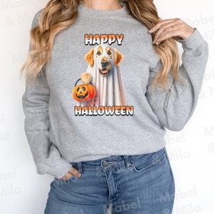 Golden Retriever Sweatshirt, Golden Retriever Gifts, Ghost Dog Sweatshirt, Dog Mom Sweatshirt, Dog Halloween Shirt, Ghost Crewneck