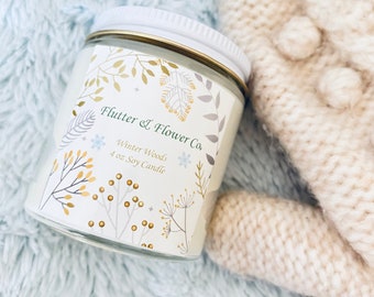 Holiday Soy Candle , 4 oz, Choose Scent